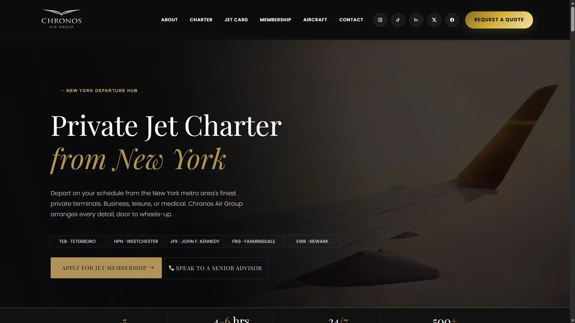 Chronos Air Group website, designed and built by Website Design JHB